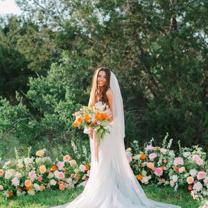 VEIL FULL LENGTH with LEAVES Country Rustic Wedding
