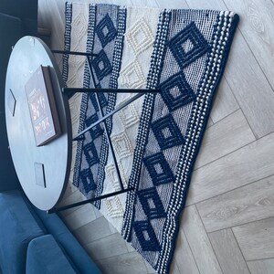 The Indoor Store Hand Woven Chunky Wool Geometric Loops Rug - Etsy