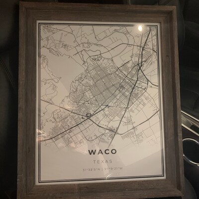 Waco Map Print, Texas TX USA Map Art Poster, Printable City Street Road Map, Printable, City ...