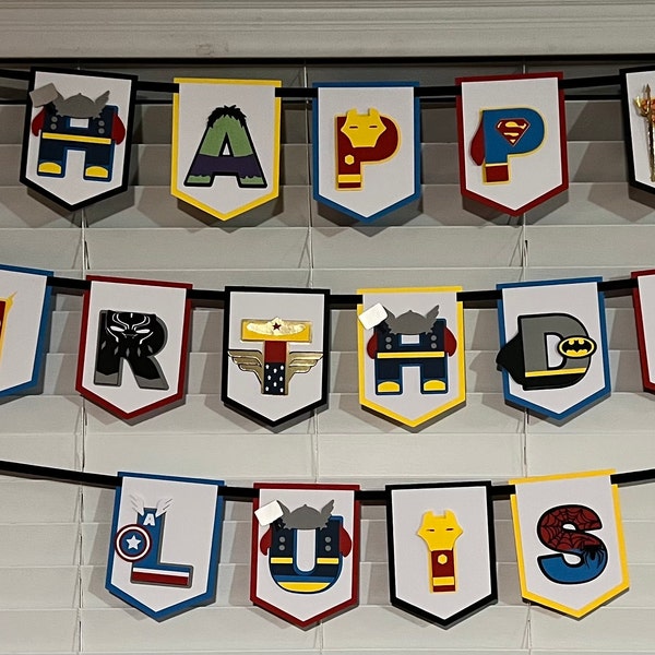 Superhero Birthday Banner, Avengers Birthday Banner, Xmen Birthday ...