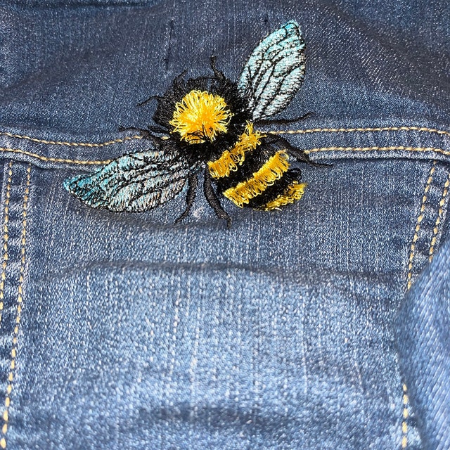 ハンドメイドぺり Fringed Bee Cute Honeybee Insect Machine Embroidery Designs