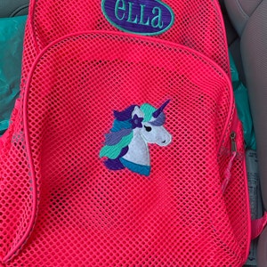 mesh unicorn backpack