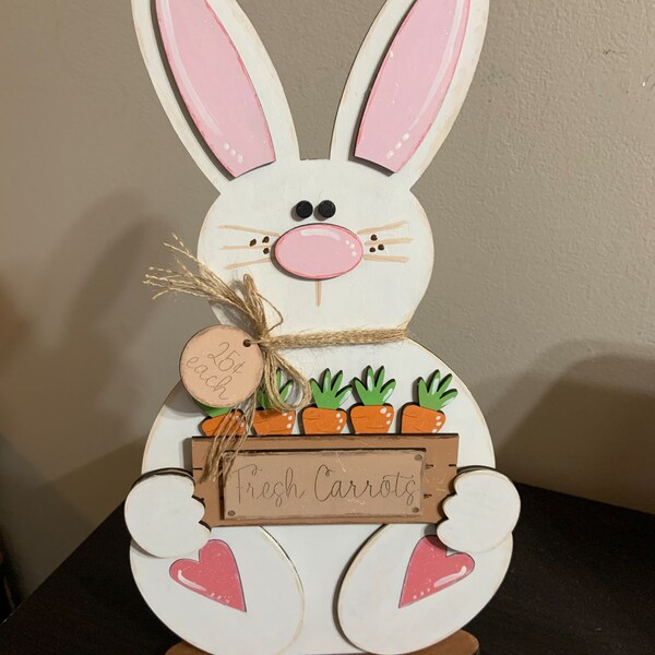 Carrot Patch Bunny Shelf Sitter SVG | Laser Cut File | Glowforge ...
