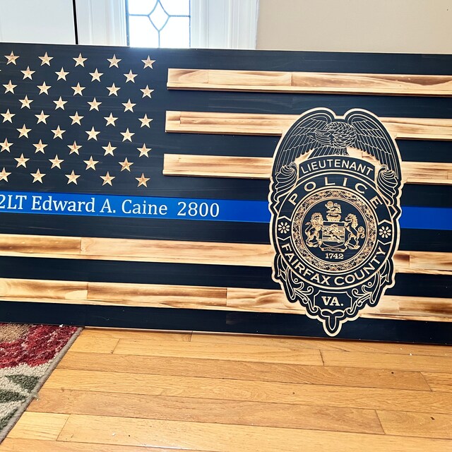 Thin Blue Line Subdued American Flag. Custom Police Flag - Etsy