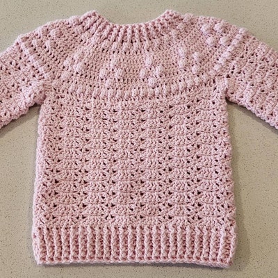 Crochet PATTERN Flower Peplum Sweater sizes Baby up to 8 - Etsy