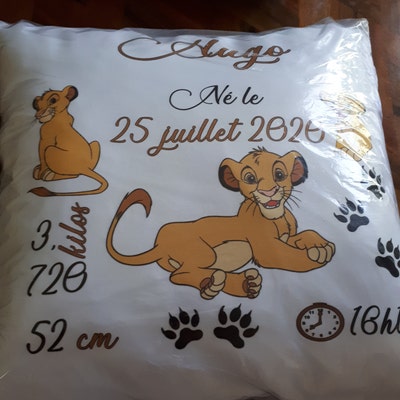 Housse de coussin - ROI LION SIMBA - 40x40 cm - Personnalisable - Doux Housse de coussin - ROI LION SIMBA - 40x40 cm - Personnalisable - Doux