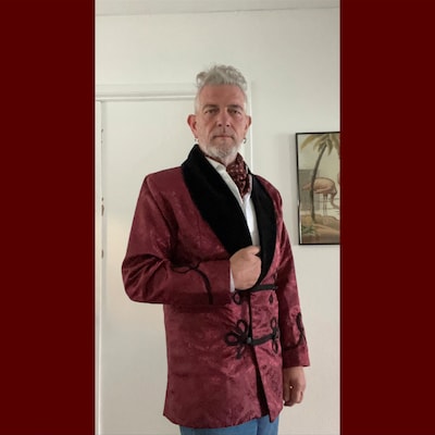 Smoking Jacket Sewing Pattern, Mens Jacket PDF Pattern, Mens Sewing ...