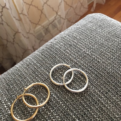 Clip-on Earrings Clip Hoop Earrings Gold Tone Brass Hypo-allergenic 1 ...