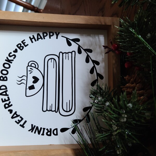 Drink Tea Read Books Be Happy SVG / Cut File / Cricut / Clip Art ...