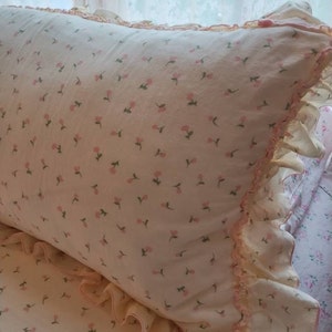 Coquette Floral Duvet Cover Set, Ruffle Twin/Full/Queen Double Gauze Cotton Duvet Cover Set