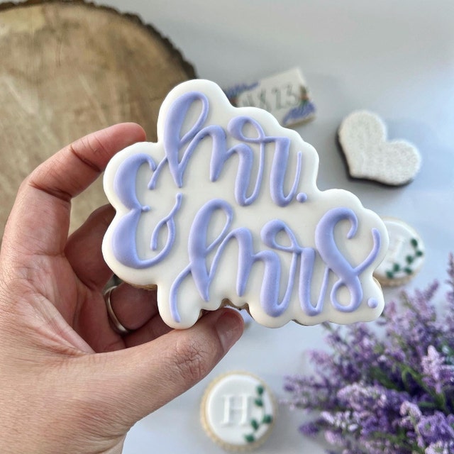 Mr And Mrs Wedding Cookie Cutter & Stamp Set - 2 Piece Polymer Clay Tools