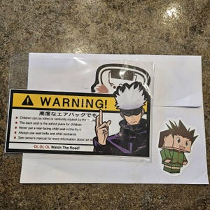 Anime Warning Sticker, Sorcery Anime, Airbag Warning Sticker