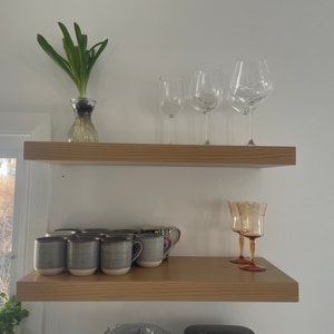 White Oak Floating Shelf, Custom Length, Depth, Includes Hidden Bracket ...