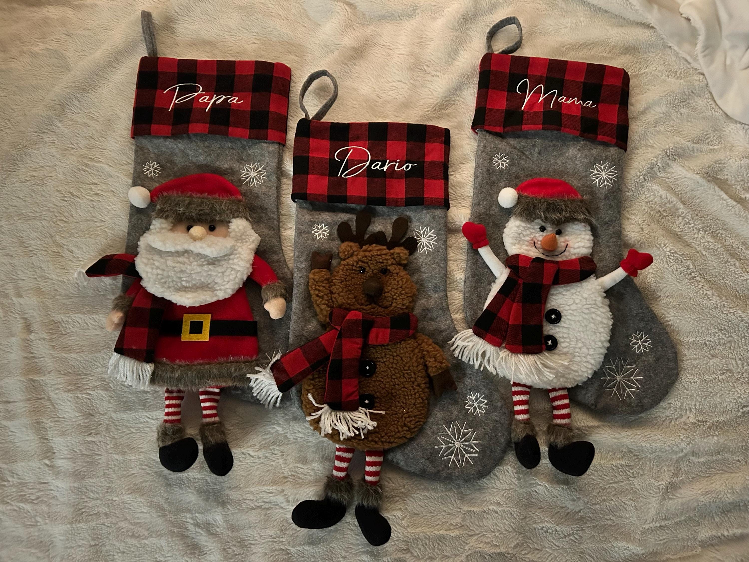 Personalized Family Christmas Stockings, Custom 3D Christmas Stockings, Holiday Decor, Embroidered Stockings With Name, Monogram Stocking