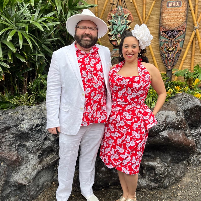 Red Classic Hawaiian Print Fabric 100% Cotton Sold by the Red Classic Hawaiian Print Fabric 100% Cotton Sold by the