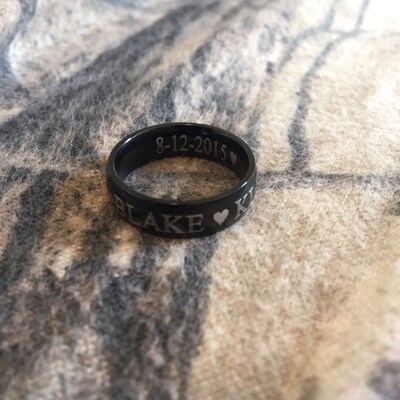 MATURE BDSM MESSAGE Engraved Rings Couples Black Stainless - Etsy