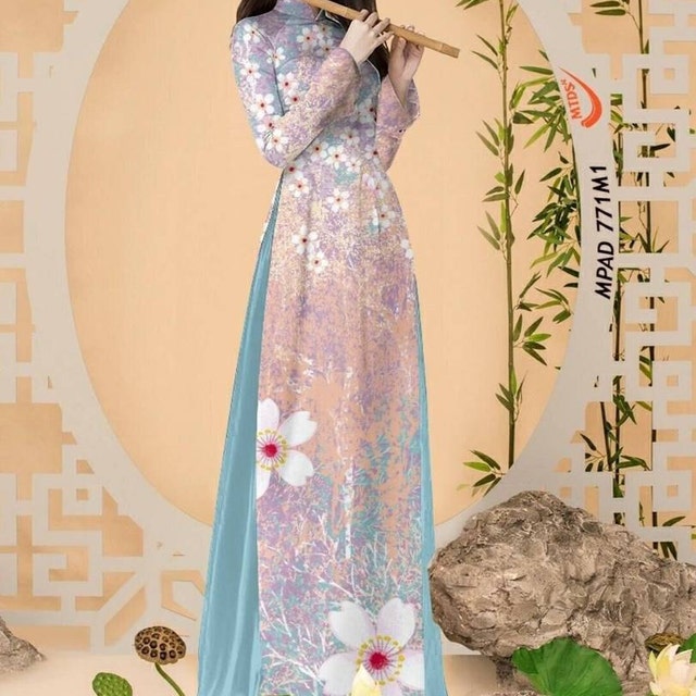 Printed Vietnamese Traditional Ao Dai for Women | Ao Dai for