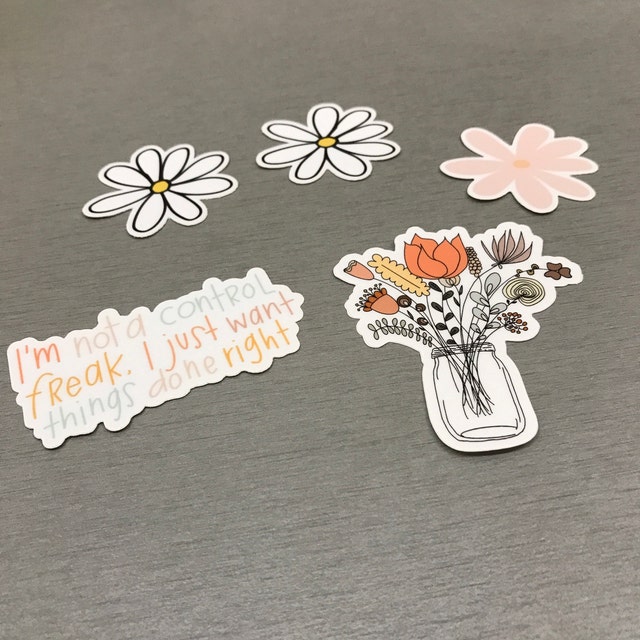 Daisy Sticker Flower Stickers Waterproof Vinyl Stickers 