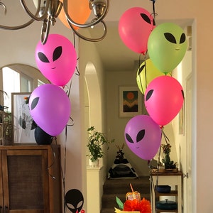 Ballons Extraterrestres Drôles – 12 Pièces En Latex Vert/blanc, Décoration Fête Anniversaire Et Activités Enfants