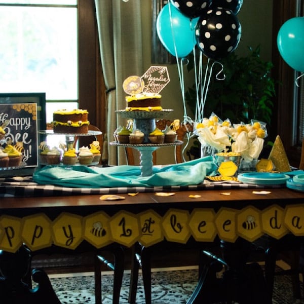 BEE Day Birthday Party Kit Bumble Bee Themed 1st Birthday, 2nd Birthday ...