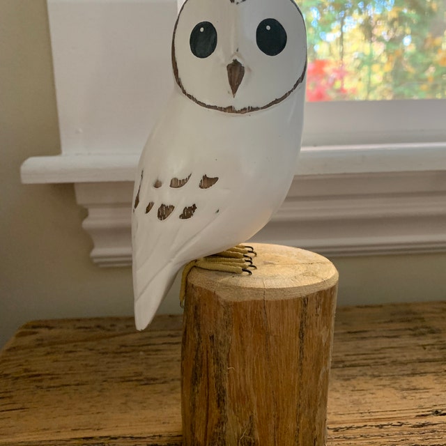 Hand Carved Wooden Baby Barn Owl – 8