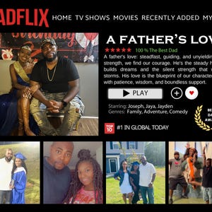 EDITABLE Father's Day Gift, A Fathers Love, Best Dad Ever, Dad Frame, Dadflix, Movie Poster Canva Template