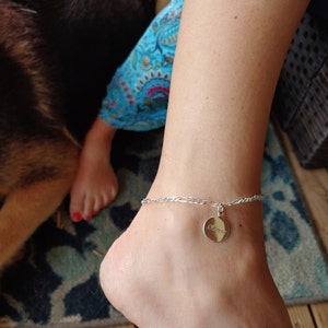 Rishi Alexander Personalized 925 Sterling Silver Figaro Anklet - 2mm Thin & Petite, 9-12 Inch Length