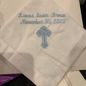 Regalo de bautismo de niña para niña, pañuelo de bautismo personalizado,  pañuelo de bautizo, pañuelo de regalo -  España