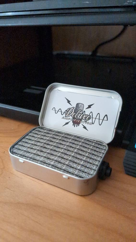 Portable Mint Tin Amp and Speaker for Electric Guitar- Altoids Red/Black handmade gifts for musicians FREE SHIPPING
