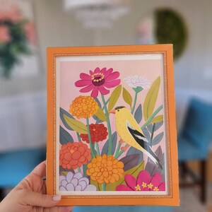 Mid Century Vintage Style Glossy Lacquer Colorful Picture