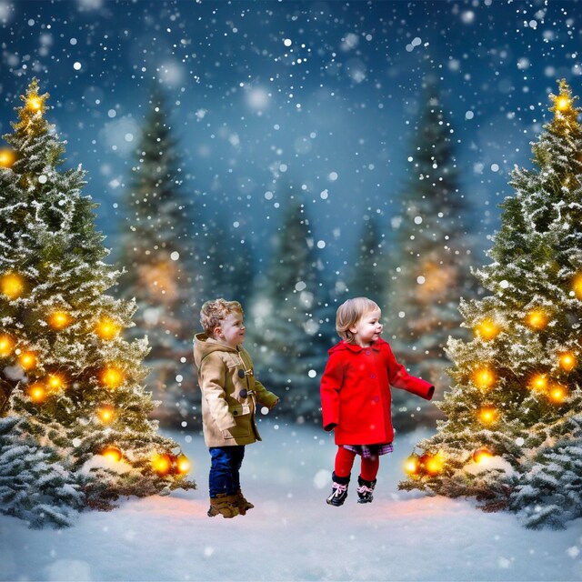 Weihnachts-Fotohintergrund 2,4x1,8 M – Glitzernder Schnee, Wald & Weihnachtsbaum Für Festliche Fotos