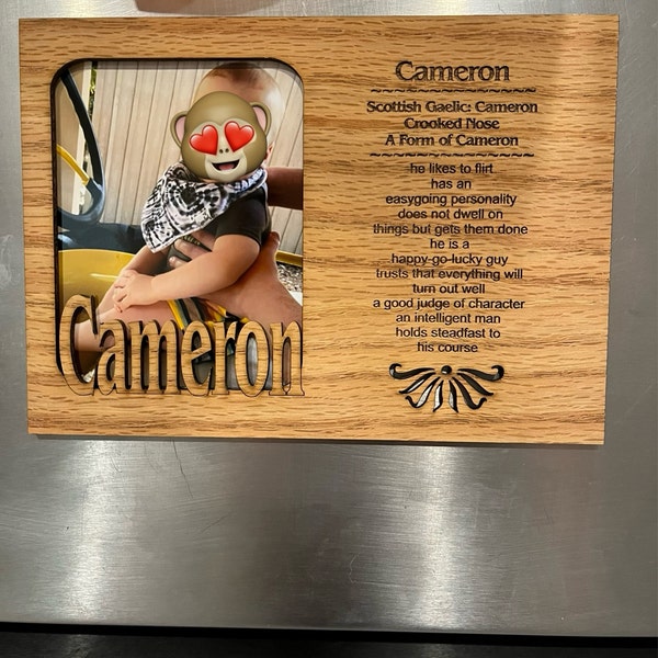 Personalized Name Profile Laser Engraved Wood Picture Frame Magnet - Etsy