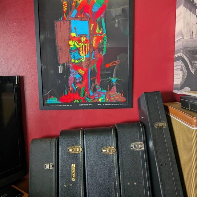 East Meets West Original Vintage Blacklight Poster 1970 Houston