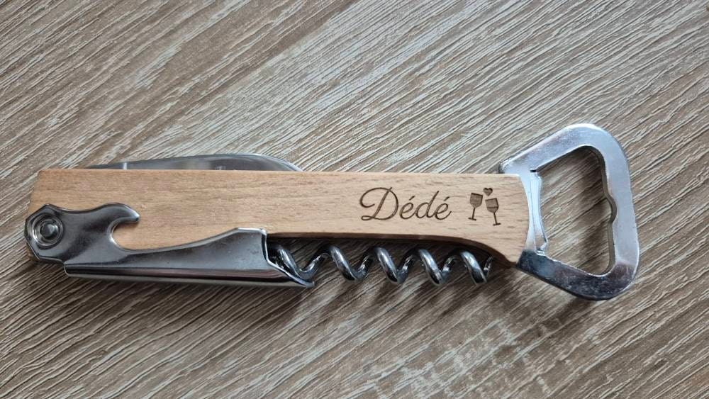 Personalized lemonade maker / Bottle opener knife Corkscrew / Father&#39;s Day gift godfather godmother / Witnesses Birthday Christmas Wedding