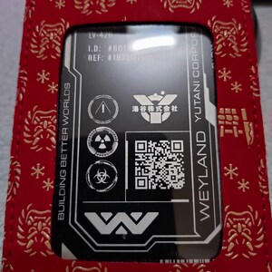 Personalised Weyland Yutani Access ID Laser Engraved Aluminium