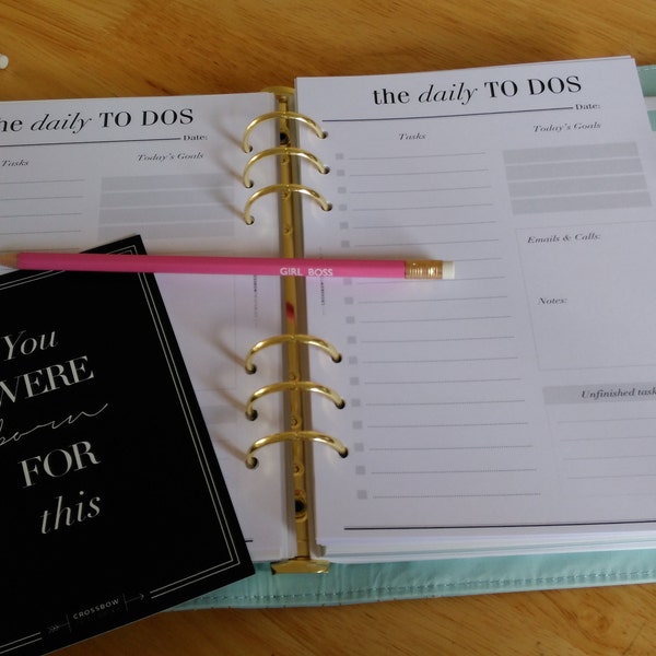 PRINTED to Do List Planner Refills A5 | Kikki K Inserts Large, Filofax ...