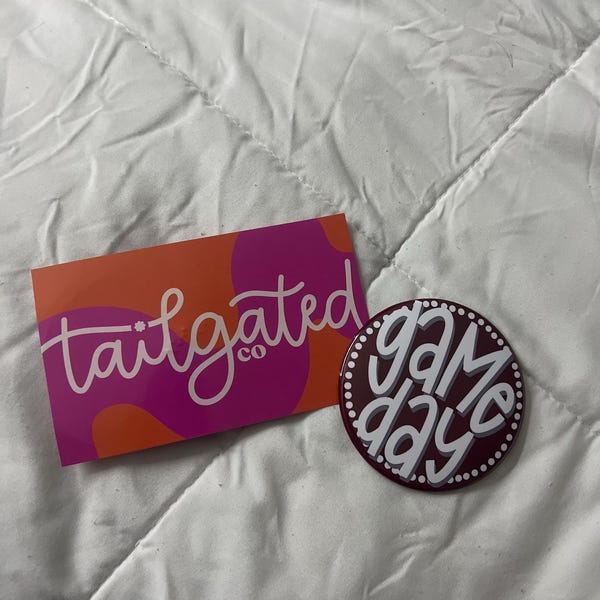 Purple & Gold Game Day Tailgate Buttons | Game Day Pins | College ...