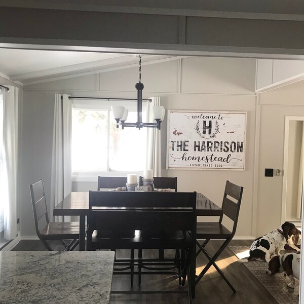 Custom Family Name Sign Modern Farmhouse Decor Large Rustic Canvas ...