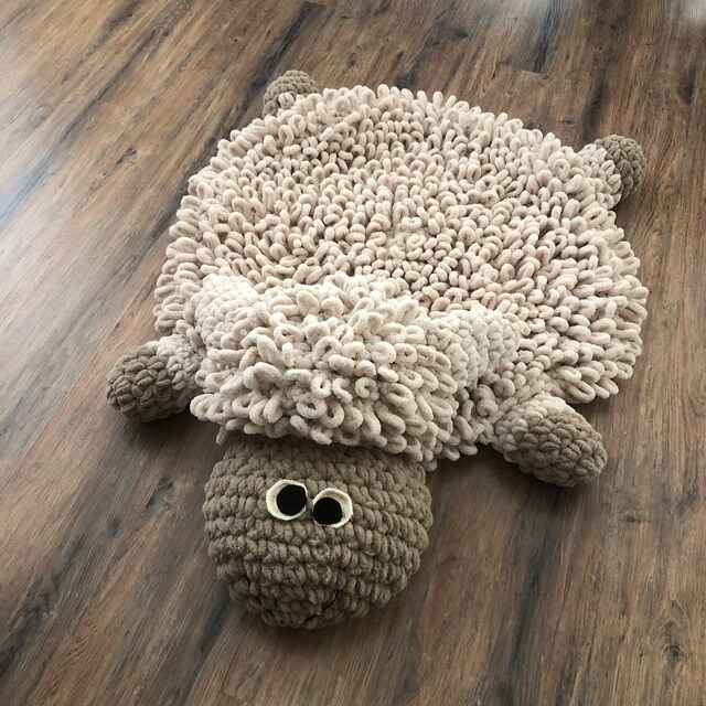 ☺*︎様 OLD Lambs wool sued knit Chunky Hand Knit Lamb | PATTERN| Finger Knitting - Etsy