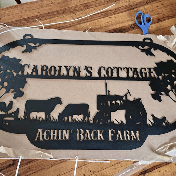 Custom Metal Ranch Sign, Personalized Farmhouse Name Sign, Outdoor Barn ...