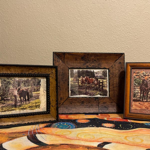 Taupe Enamel & Gold Frame 8x10