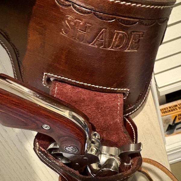 Fastest Sass Rig Handmade Leather Revolver Holster & Cartridge Belt - Western Cowboy ...