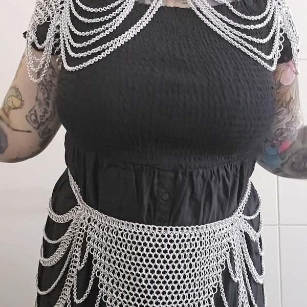Chainmail Shoulder Collar Jewelry With Small Chain Layers Aluminum Jump ...