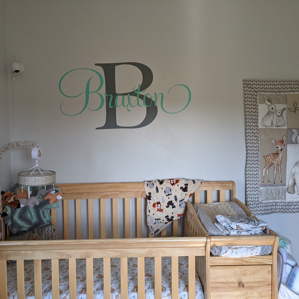 Name Wall Decal Teen Boys Room Decor Baby Boy Nursery Name Decal ...