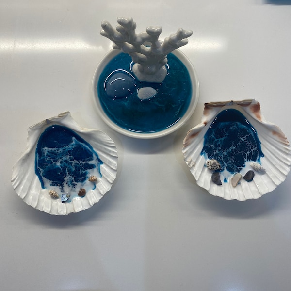Made in Hawaii Ocean Shell Ring Dish | Jewelry Dish Maui Made | Beach ...