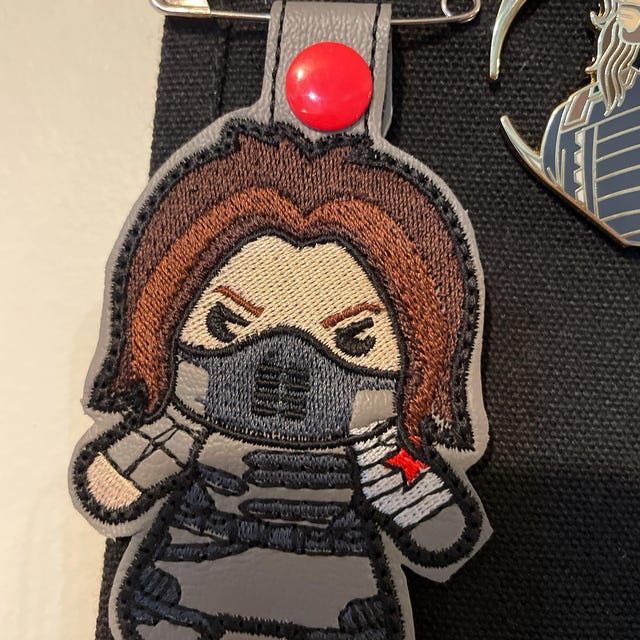 Winter Soldier Keychain, Bucky Barnes, White Wolf, Chibi