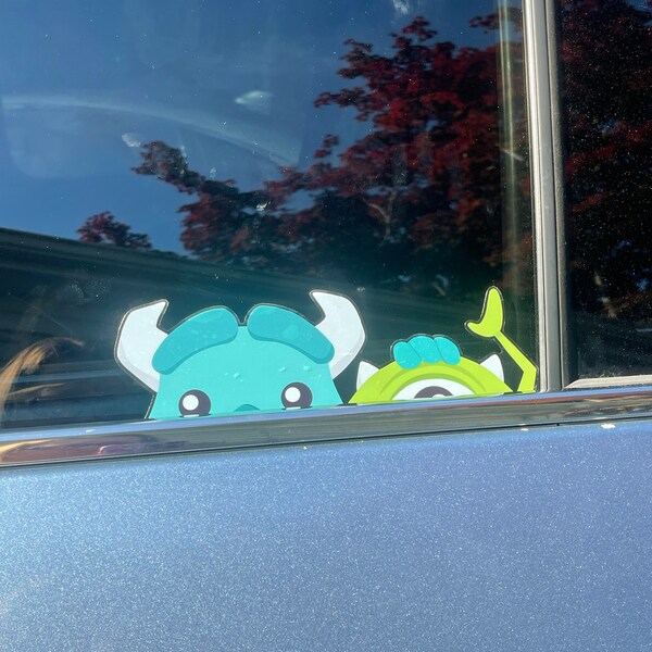Sully Window Sticker Mike & Sully Peeker Transparent Car Decal/ Monsters Inc Peekaboo Window ...