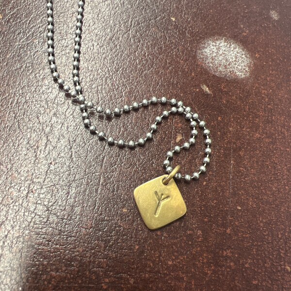 Algiz Norse Rune Necklace - Madr - ALG- Viking Rune Layering Pendant ...