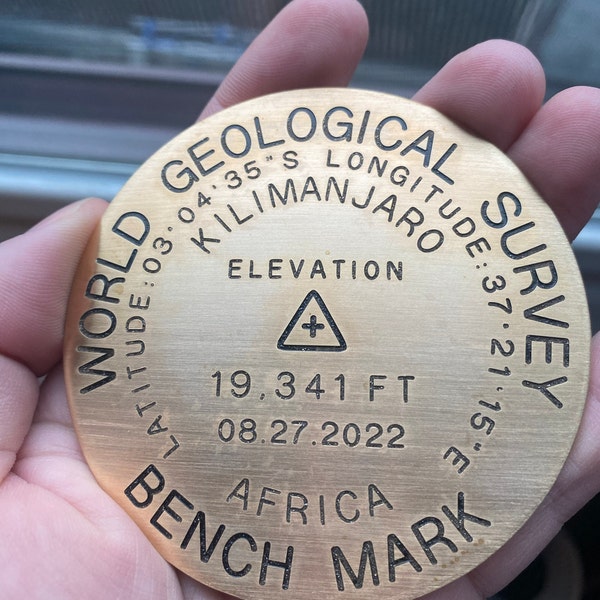 Bronze Engraved Benchmark - Etsy