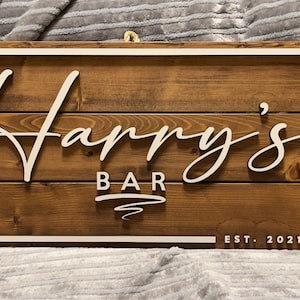Personalized Bar Sign Wooden Sign Gift Custom Wood Sign Personalized ...